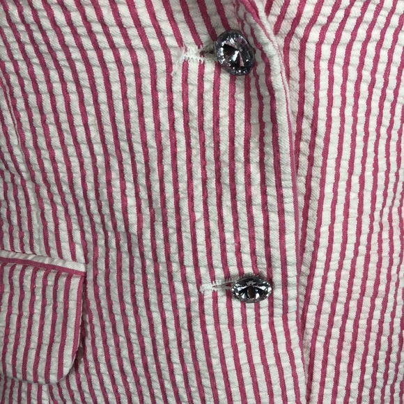 Sam TY pink stripe searsucker blazer size 6 - Picture 3 of 11
